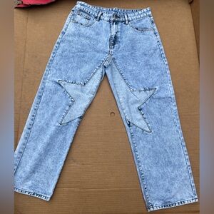 Star denim pants